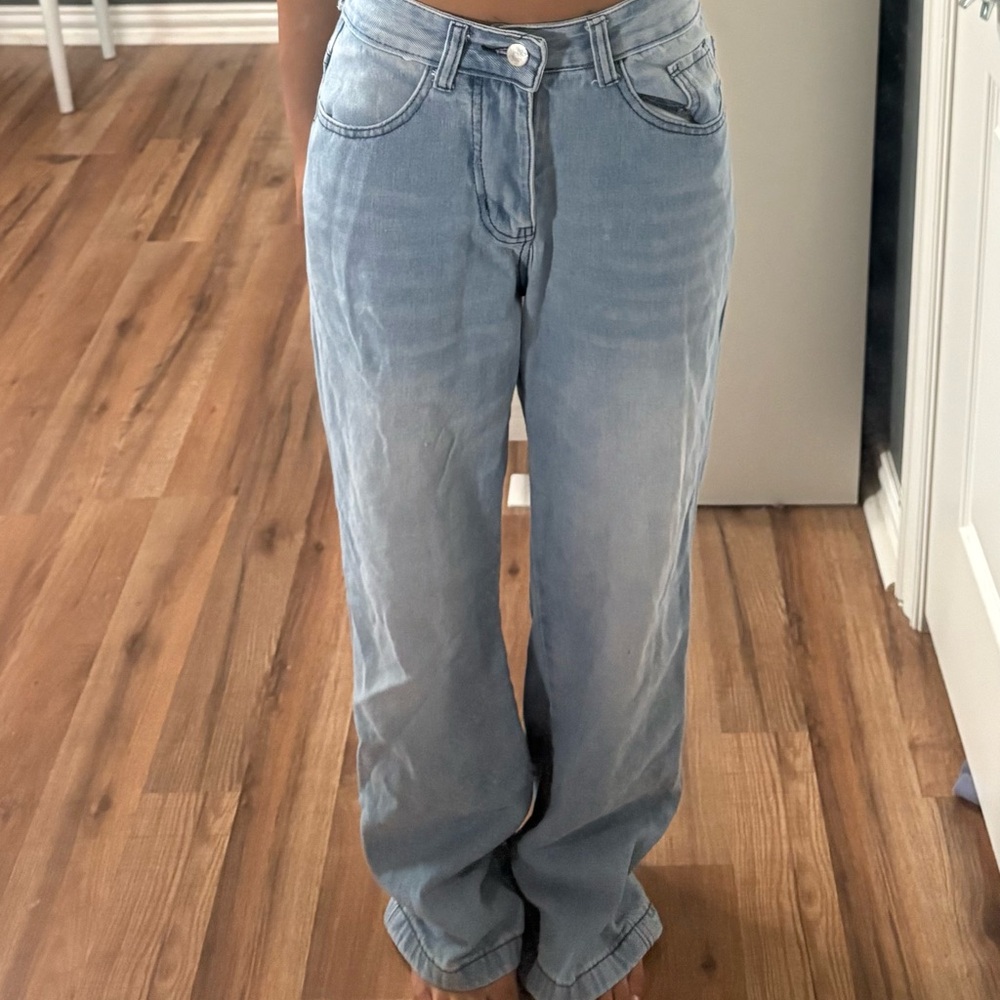 Light Blue Wide-Leg Jeans